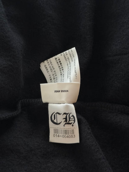 Chrome Hearts Black & White Cross Logo Zip Up Hoodie