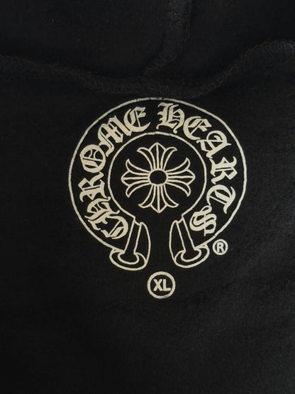 Chrome Hearts Black & White Dagger Logo Zip Up Hoodie