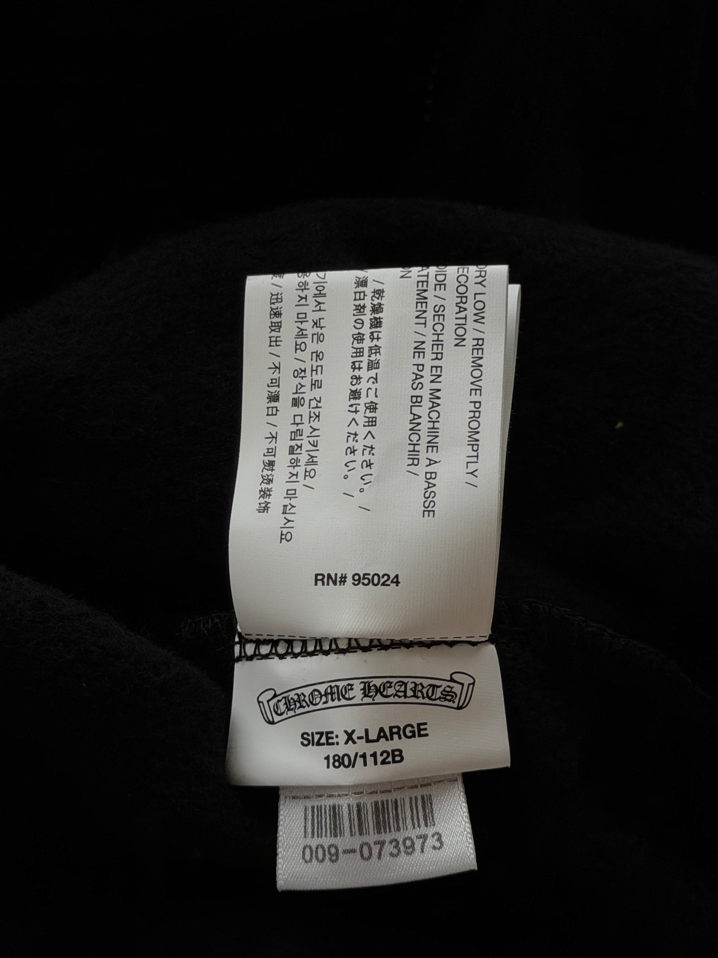 Chrome Hearts Black & White Dagger Logo Zip Up Hoodie