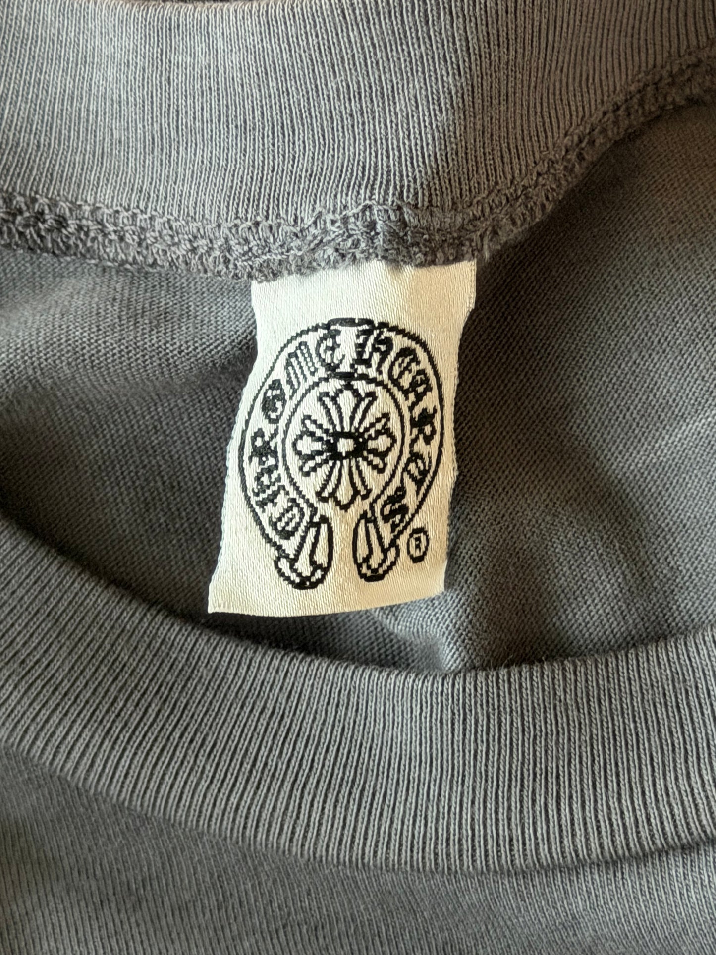 Chrome Hearts Grey & White Floral Horseshoe Logo Women's Longsleeve T-Shirt