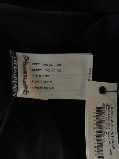 Chrome Hearts Black & White Scroll Logo T-Shirt