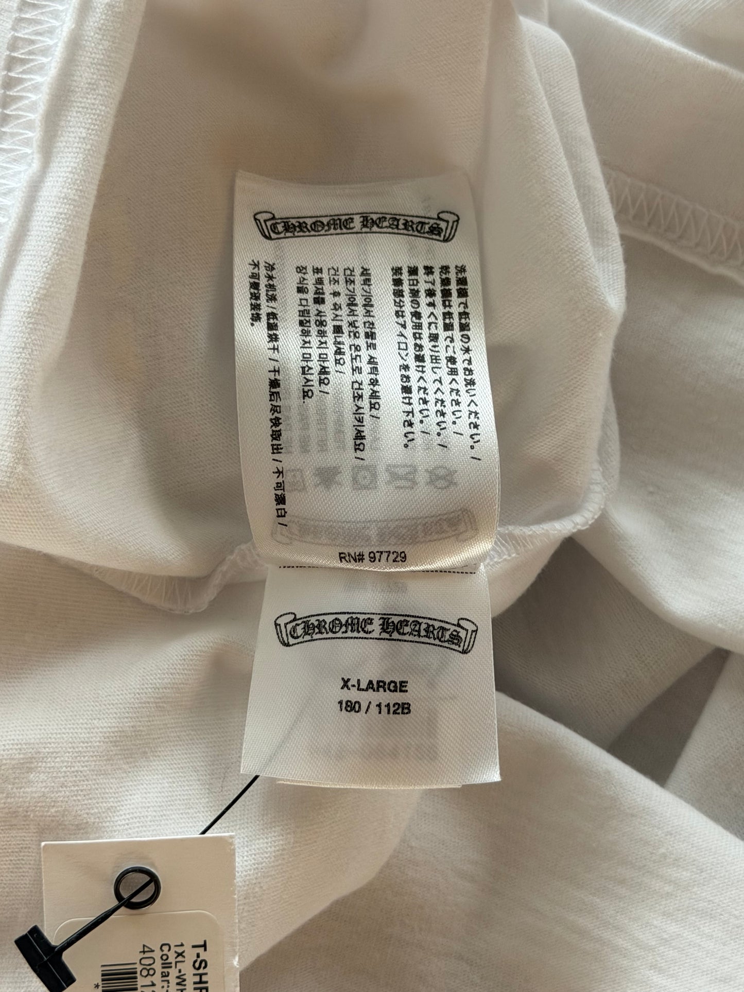 Chrome Hearts White & Blue Neck Logo T-Shirt