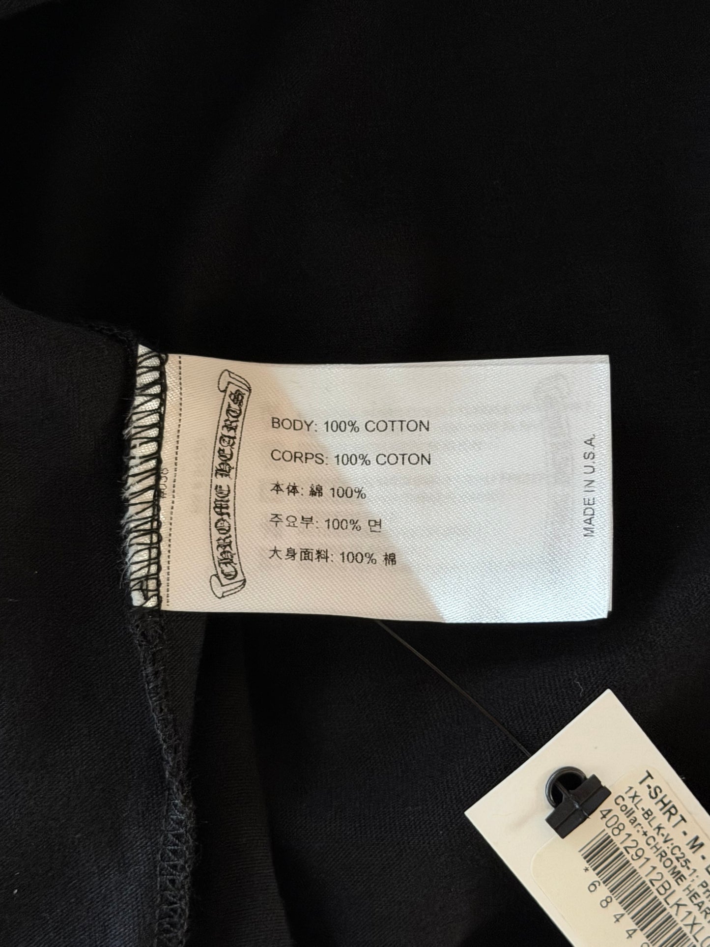 Chrome Hearts Black & Blue Neck Logo Longsleeve T-Shirt