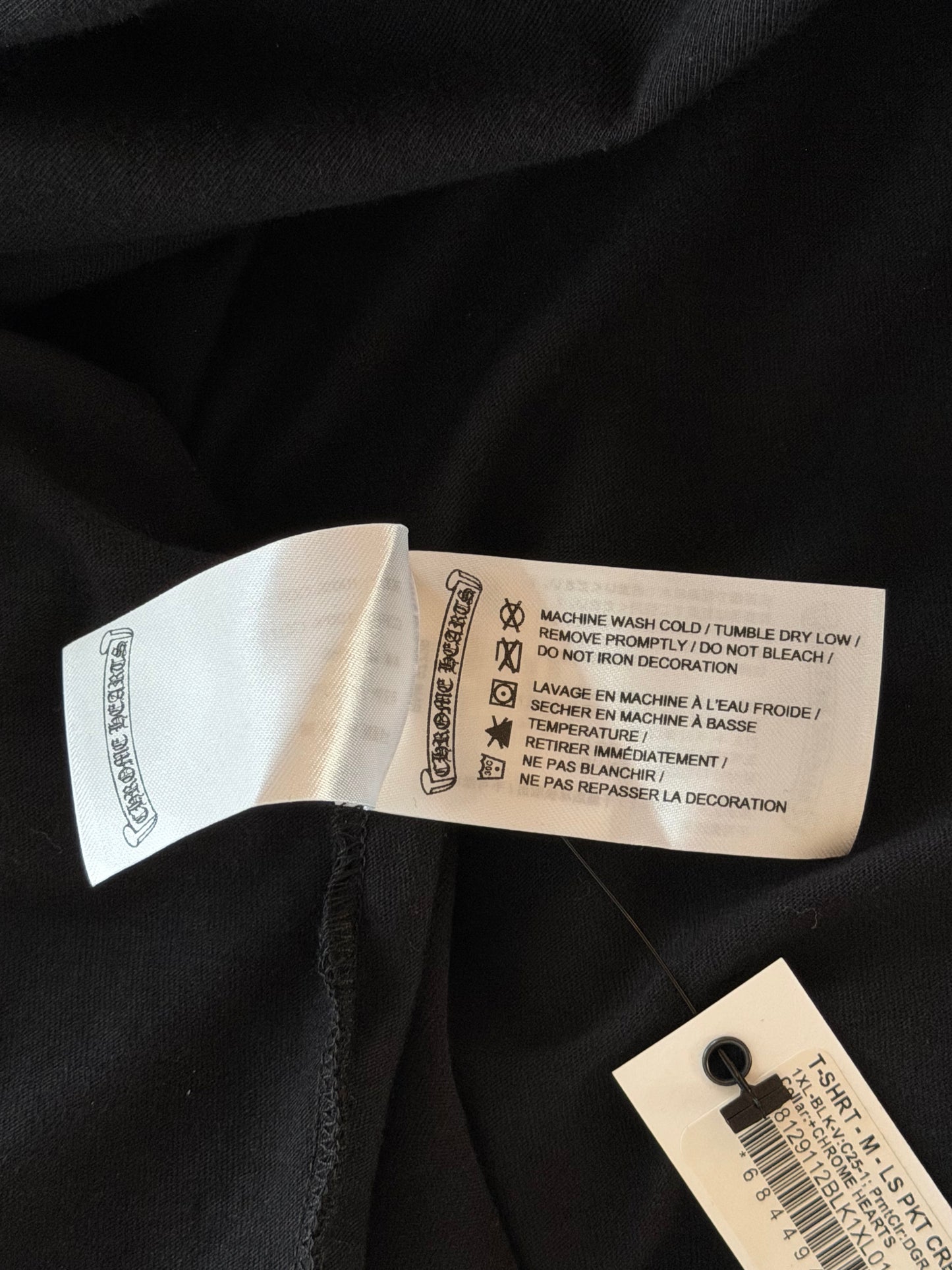 Chrome Hearts Black & Blue Neck Logo Longsleeve T-Shirt