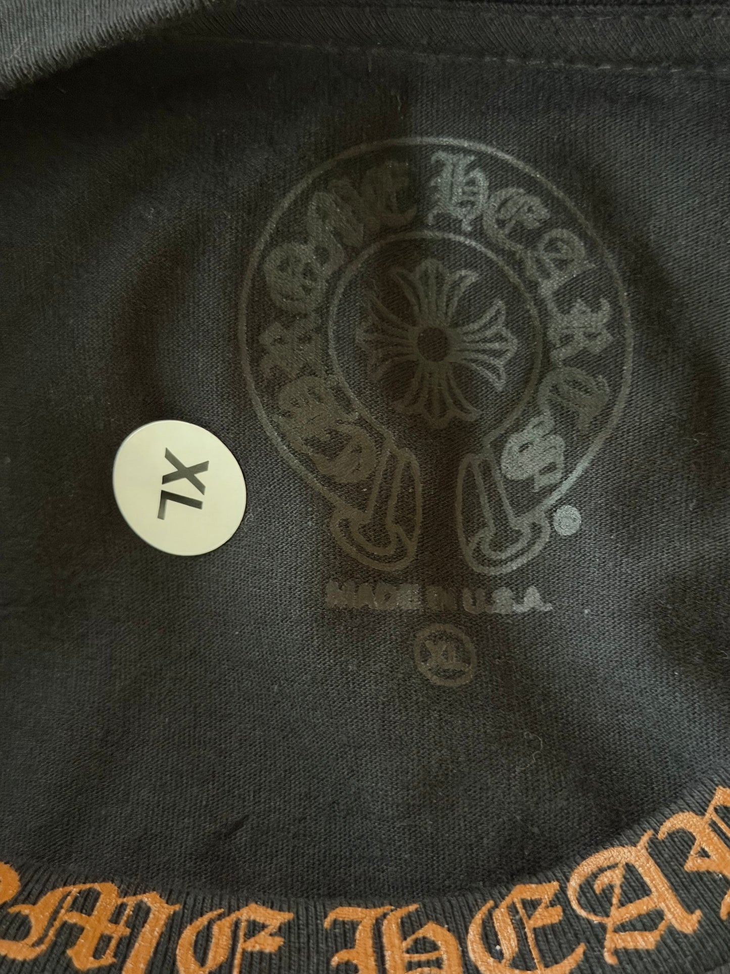 Chrome Hearts Black & Bronze Neck Logo Longsleeve T-Shirt