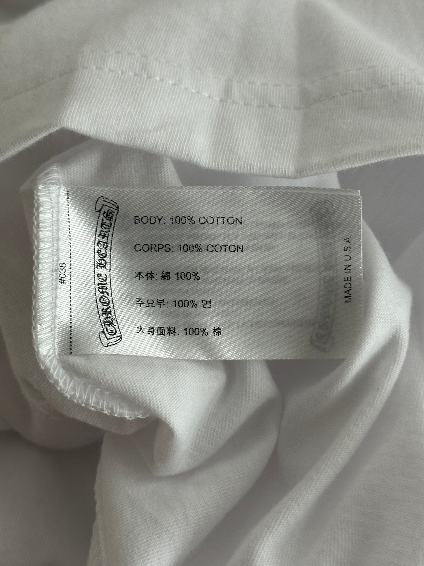 Chrome Hearts White & Black Neck Logo T-Shirt