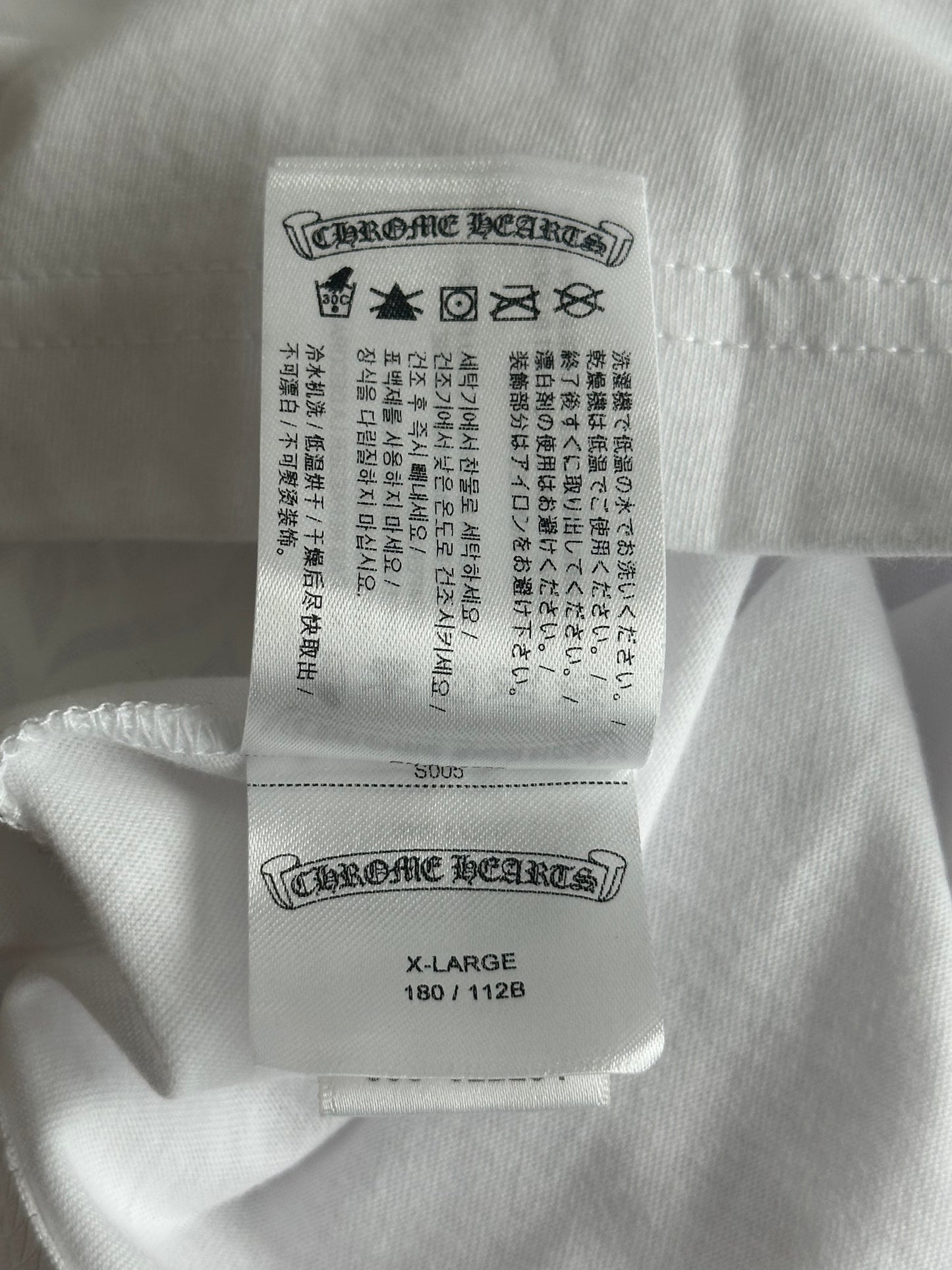 Chrome Hearts White & Black Neck Logo T-Shirt