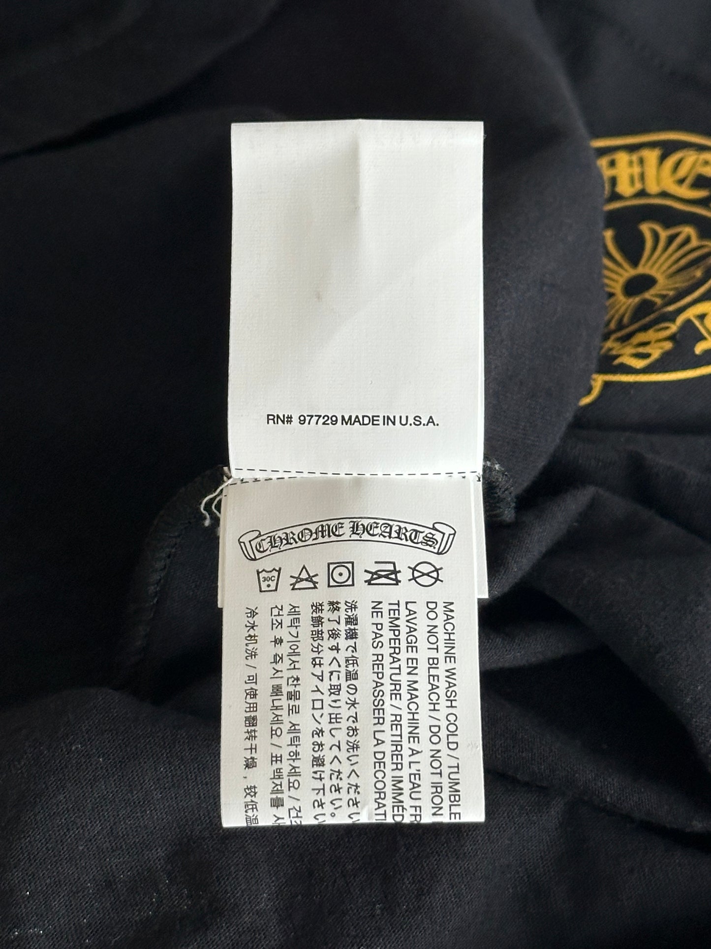 Chrome Hearts Black & Yellow Horseshoe Longsleeve T-Shirt