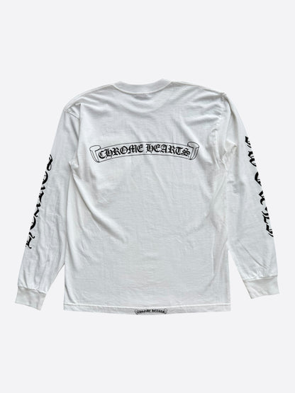 Chrome Hearts White & Black Script Logo Longsleeve T-Shirt