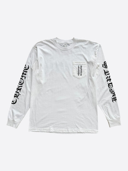 Chrome Hearts White & Black Script Logo Longsleeve T-Shirt