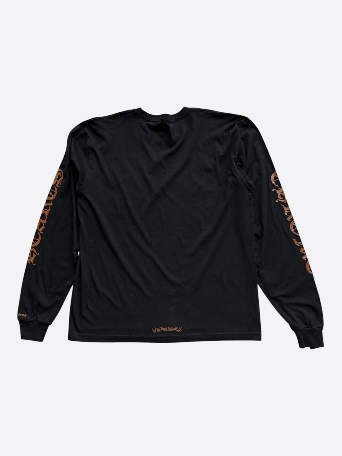 Chrome Hearts Black & Bronze Neck Logo Longsleeve T-Shirt