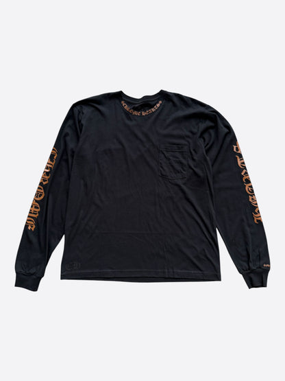 Chrome Hearts Black & Bronze Neck Logo Longsleeve T-Shirt