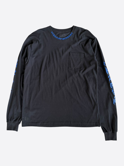 Chrome Hearts Black & Blue Neck Logo Longsleeve T-Shirt