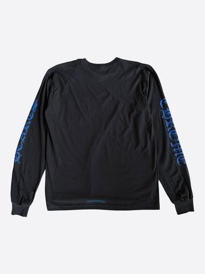 Chrome Hearts Black & Blue Neck Logo Longsleeve T-Shirt