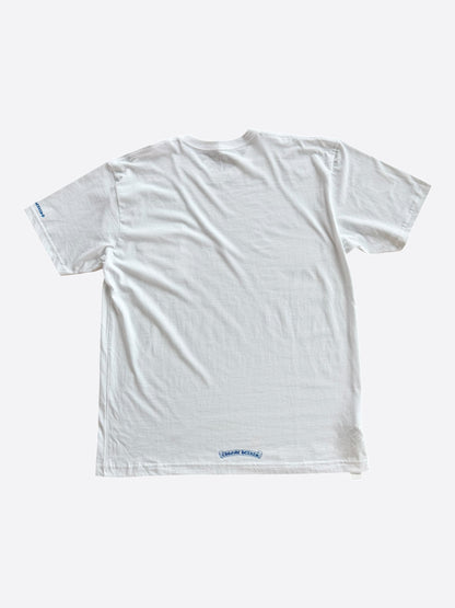 Chrome Hearts White & Blue Neck Logo T-Shirt