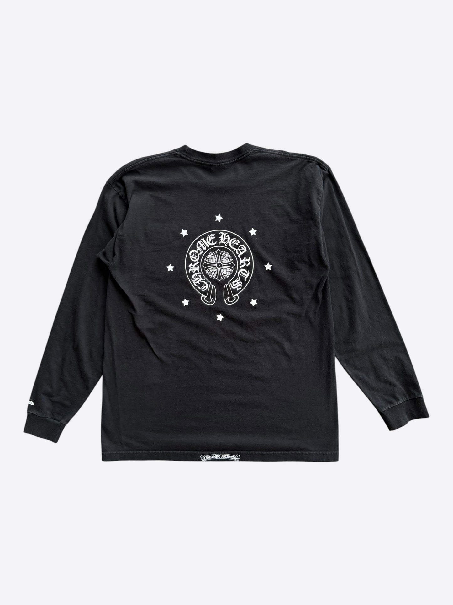 Chrome Hearts Black & White Horseshoe Logo Longsleeve T-Shirt
