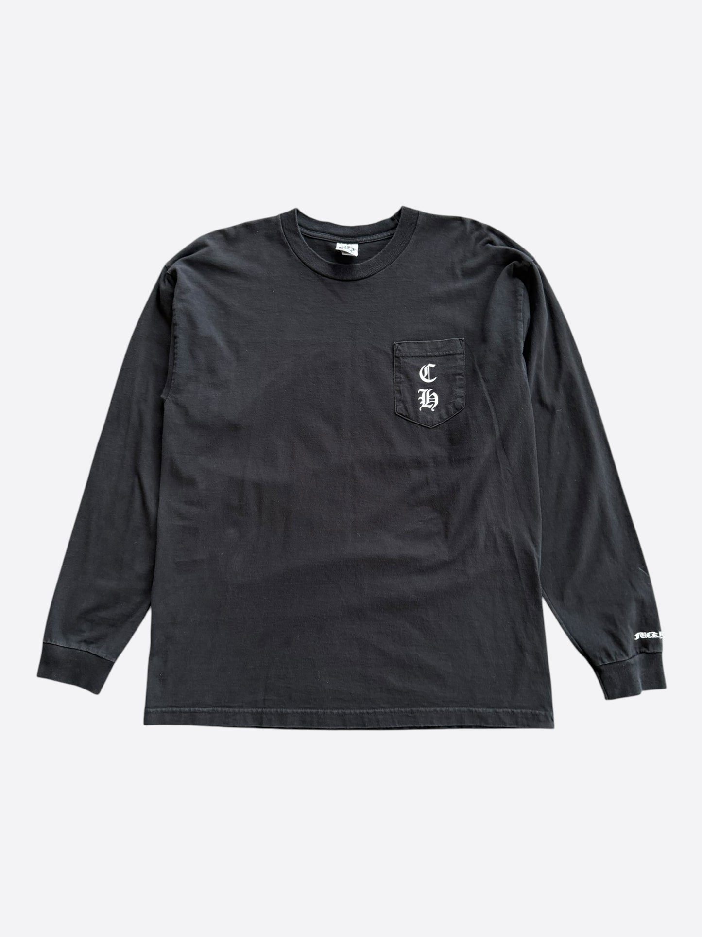 Chrome Hearts Black & White Horseshoe Logo Longsleeve T-Shirt