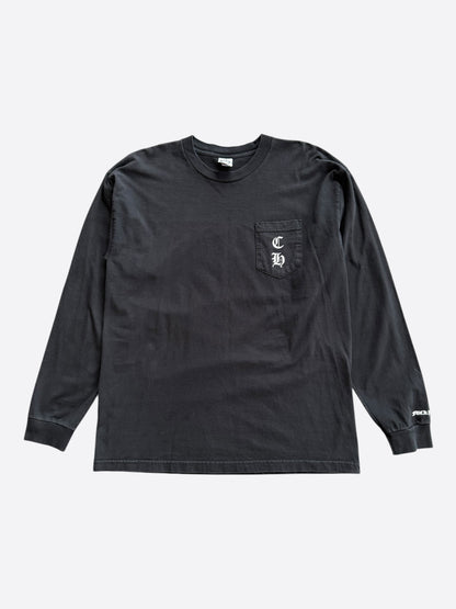 Chrome Hearts Black & White Horseshoe Logo Longsleeve T-Shirt