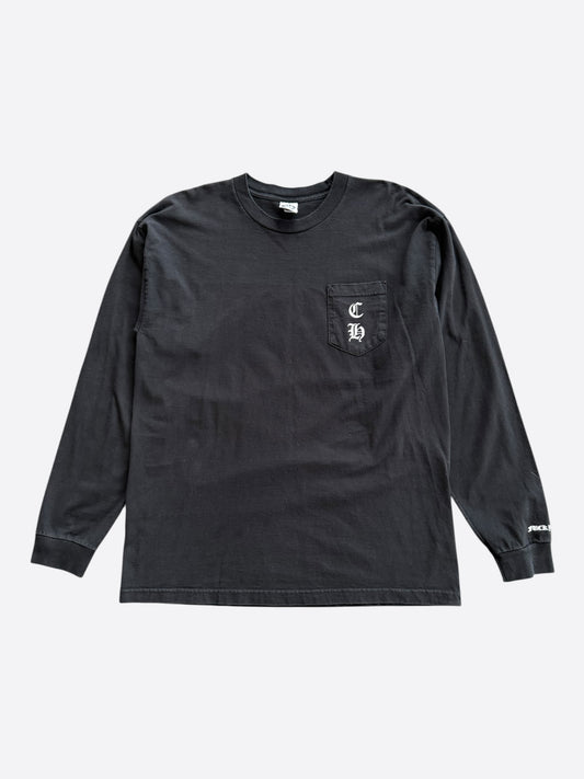 Chrome Hearts Black & White Horseshoe Logo Longsleeve T-Shirt
