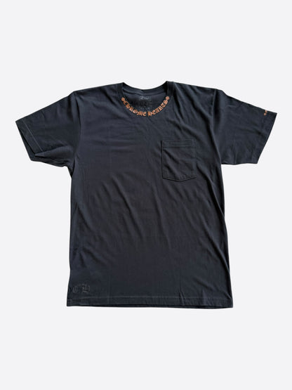Chrome Hearts Black & Bronze Neck Logo T-Shirt