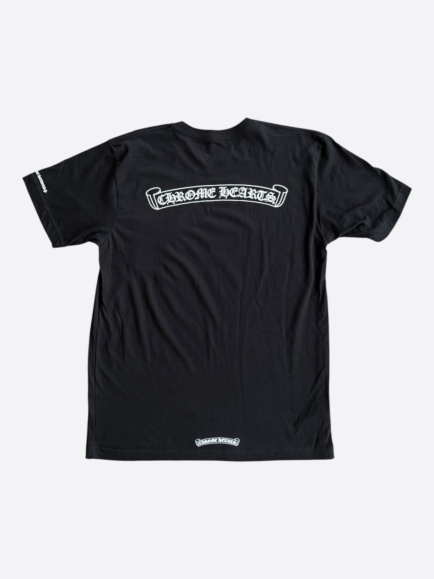 Chrome Hearts Black & White Scroll Logo T-Shirt