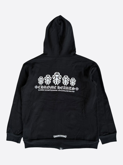 Chrome Hearts Black & White Dagger Logo Zip Up Hoodie