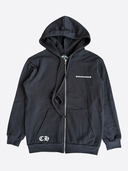 Chrome Hearts Black & White Cross Logo Zip Up Hoodie
