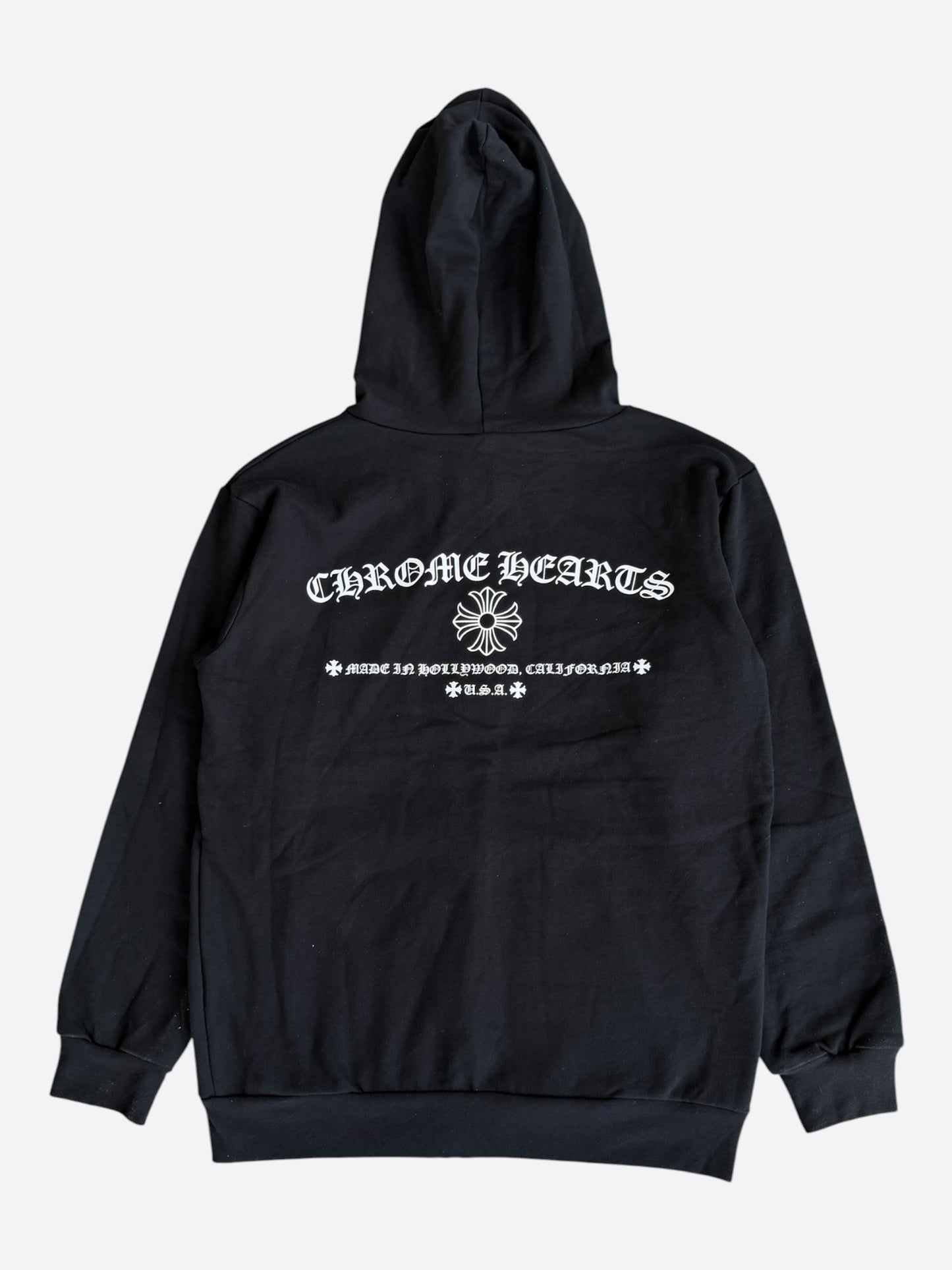 Chrome Hearts Black & White Cross Logo Zip Up Hoodie