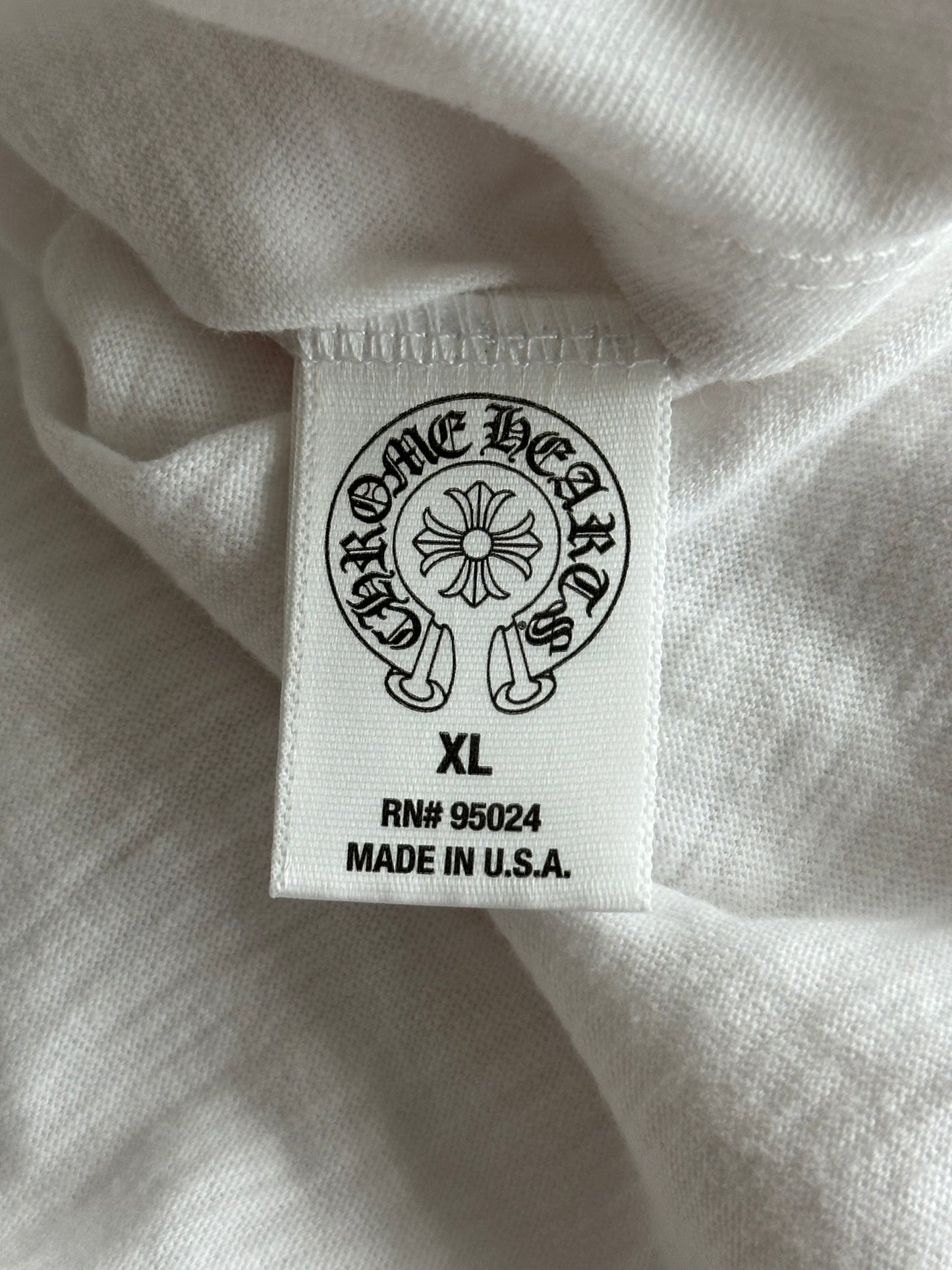 Chrome Hearts White & Grey Horseshoe Logo Baseball Longsleeve T-Shirt