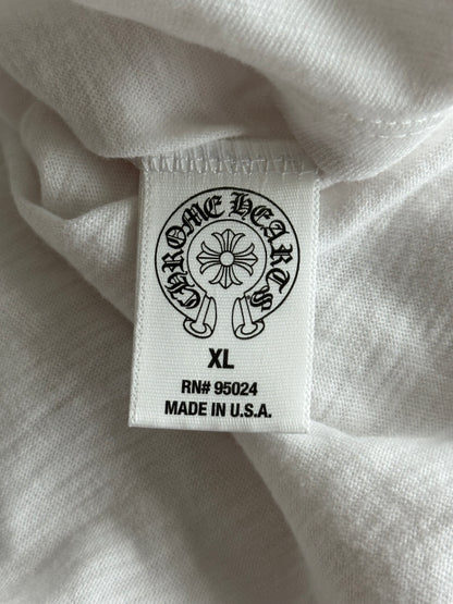 Chrome Hearts White & Grey Horseshoe Logo Baseball Longsleeve T-Shirt