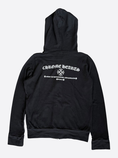 Chrome Hearts Black & White Cross Logo Women's Zip Up Hoodie