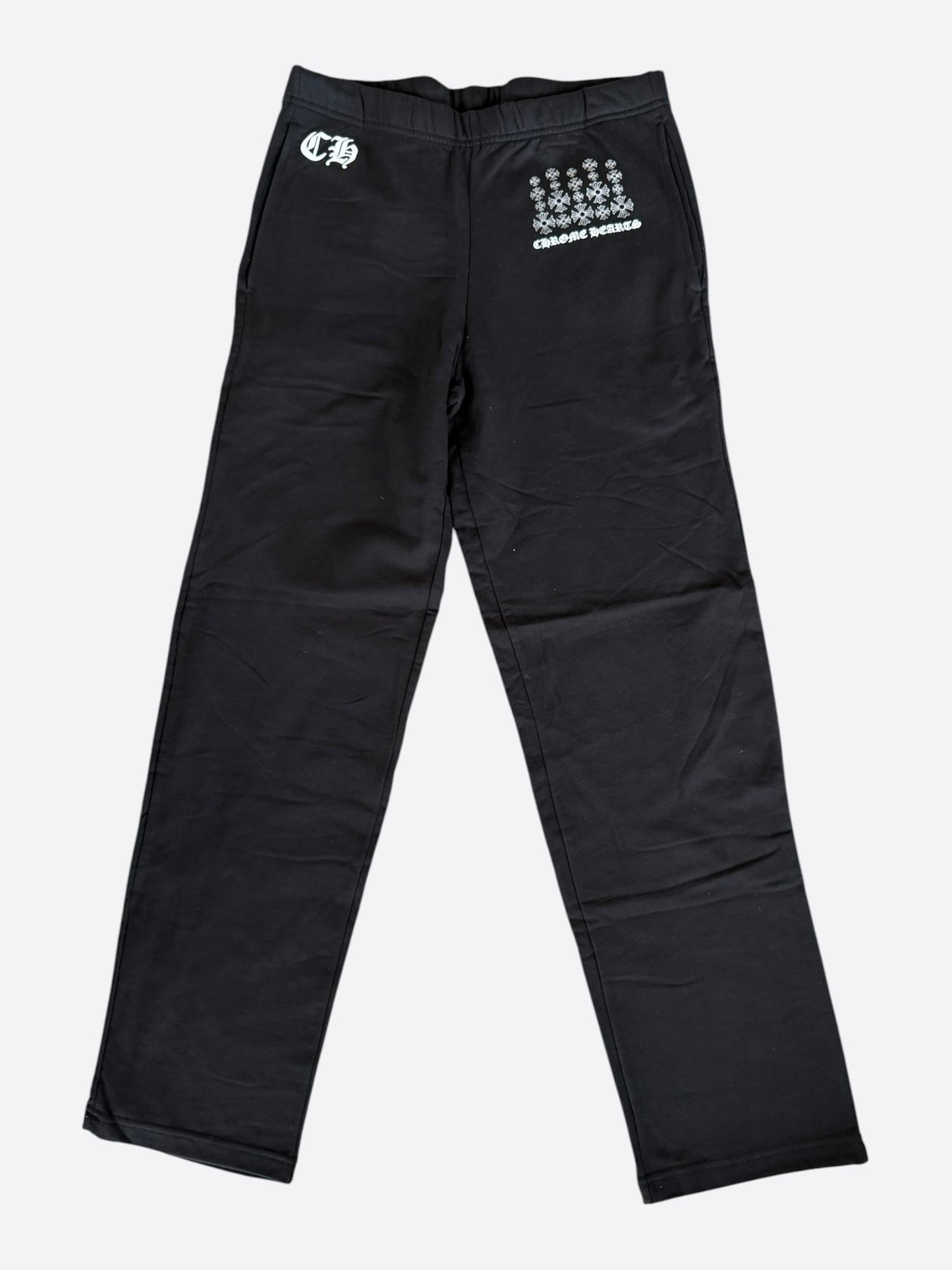 Chrome Hearts Black & White Cross Logo Women's Sweatpants