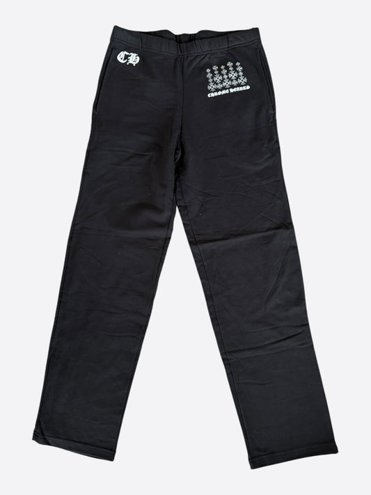 Chrome Hearts Black & White Cross Logo Women's Sweatpants