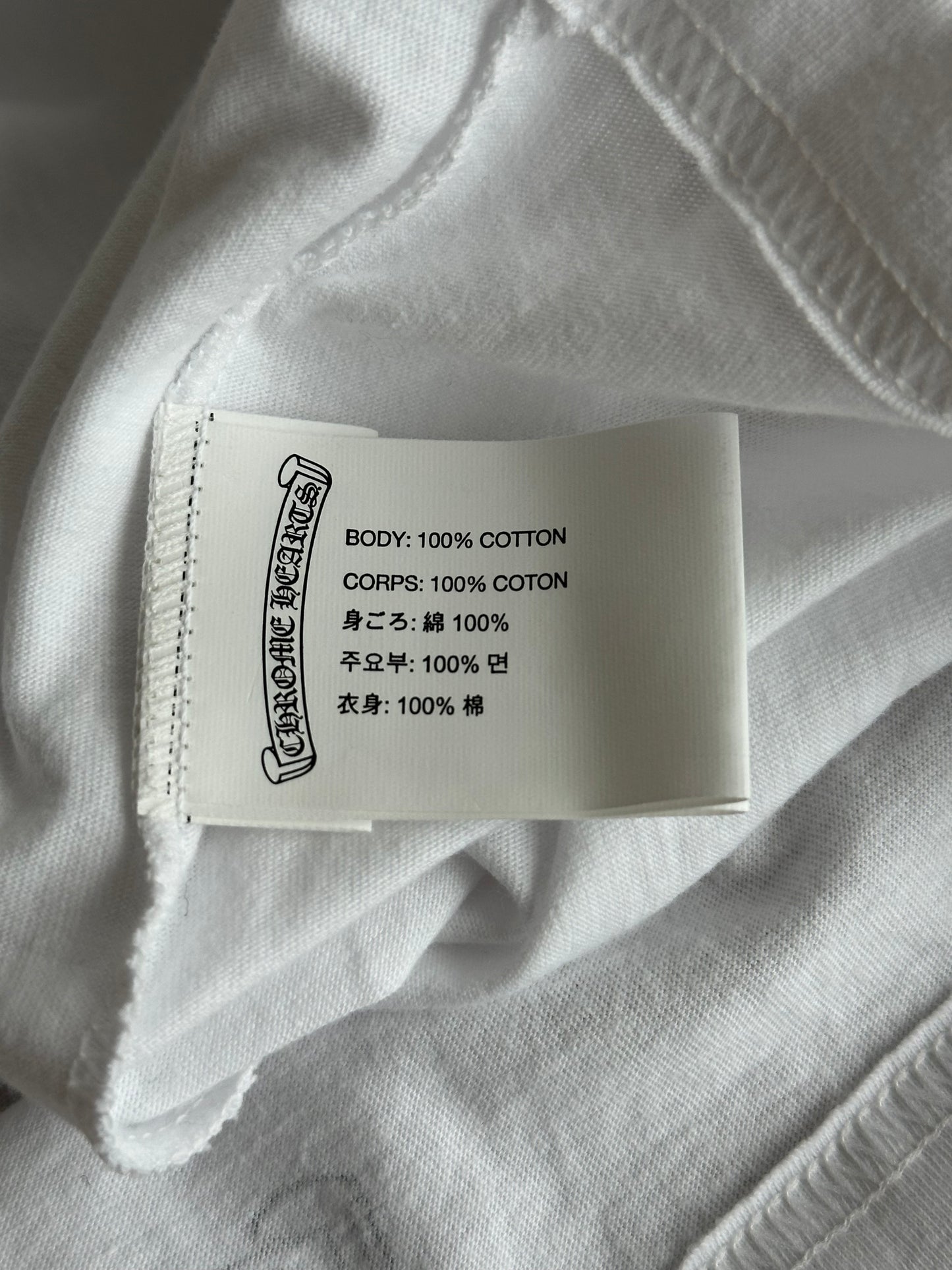 Chrome Hearts White & Black Horseshoe Cross Graphic Longsleeve T-Shirt