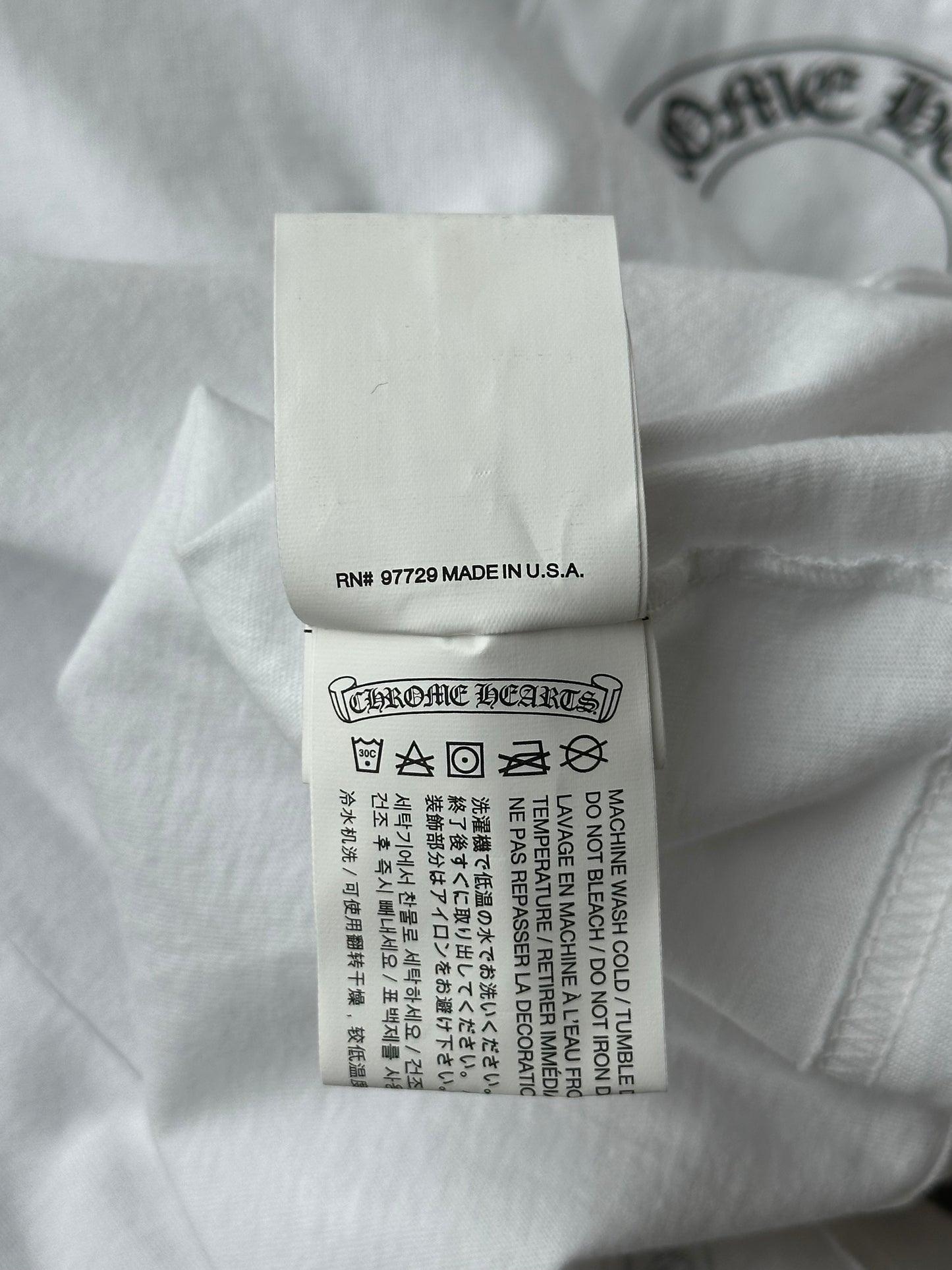 Chrome Hearts White & Black Horseshoe Cross Graphic Longsleeve T-Shirt