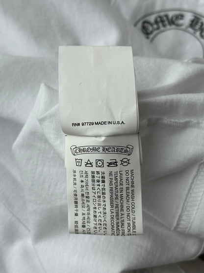 Chrome Hearts White & Black Horseshoe Cross Graphic Longsleeve T-Shirt