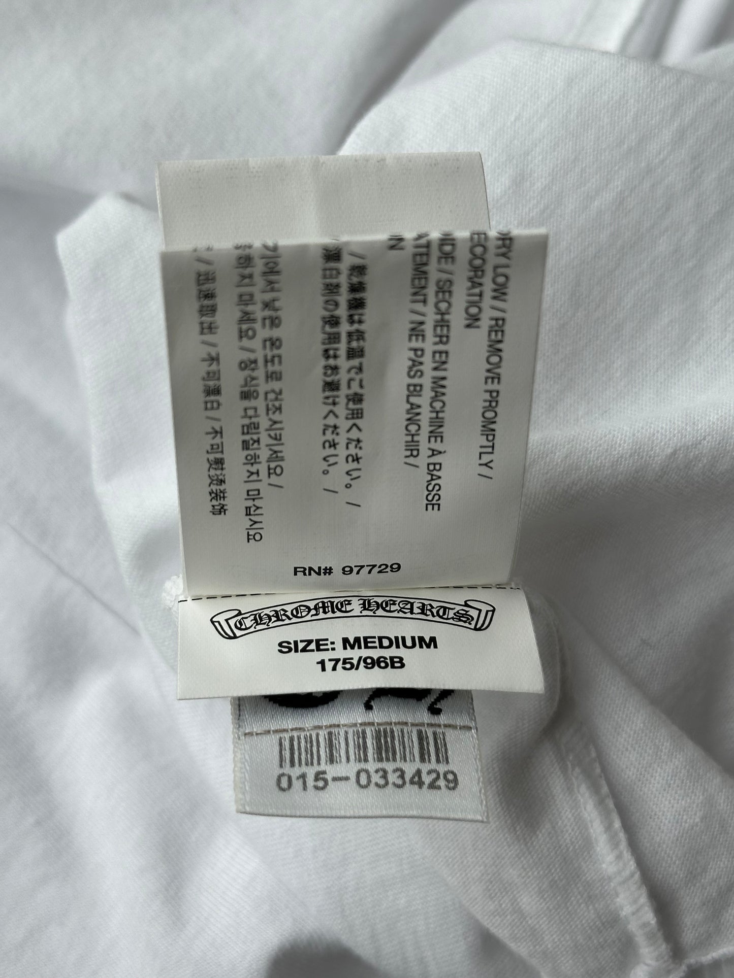 Chrome Hearts White & Black Horseshoe Cross Graphic Longsleeve T-Shirt