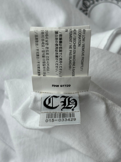 Chrome Hearts White & Black Horseshoe Cross Graphic Longsleeve T-Shirt