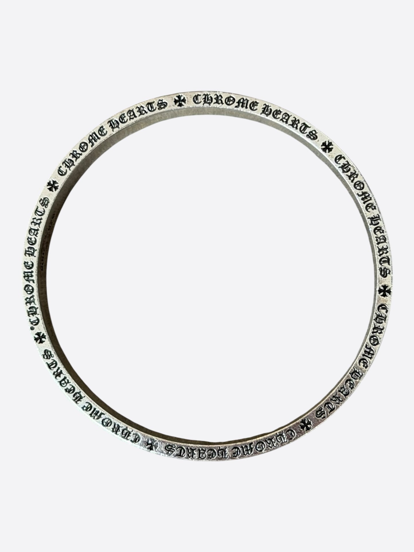 Chrome Hearts Silver Large Spacer Bangle Bracelet