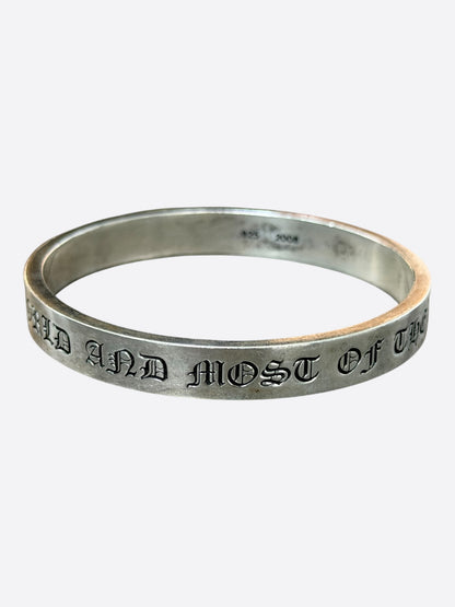 Chrome Hearts Silver Large Spacer Bangle Bracelet