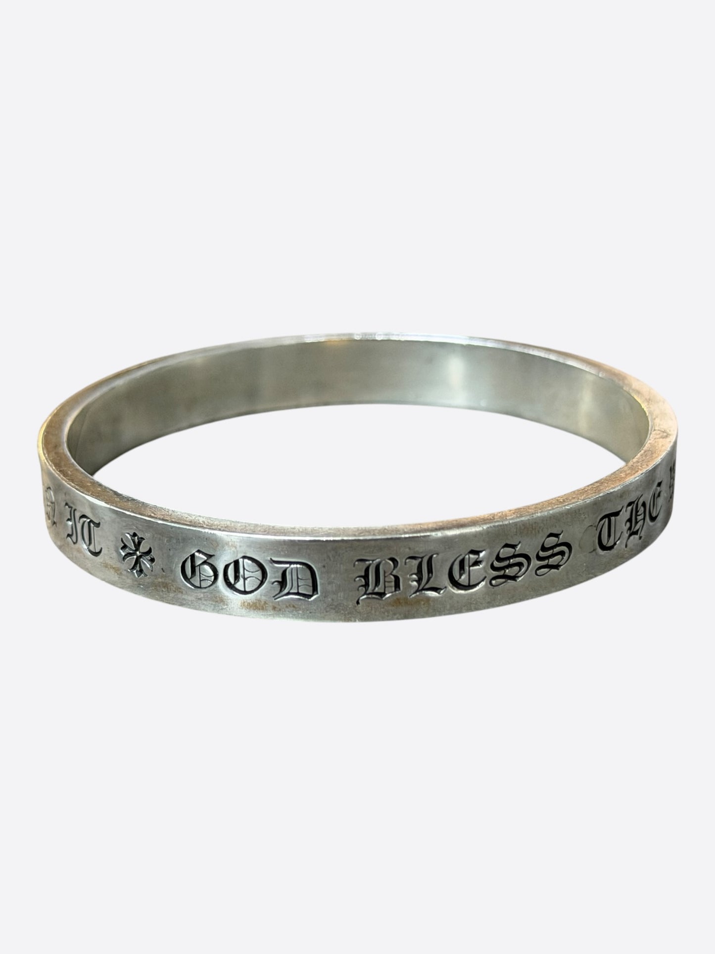 Chrome Hearts Silver Large Spacer Bangle Bracelet