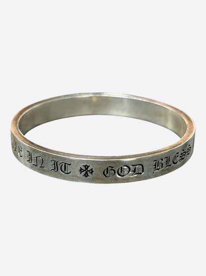 Chrome Hearts Silver Large Spacer Bangle Bracelet