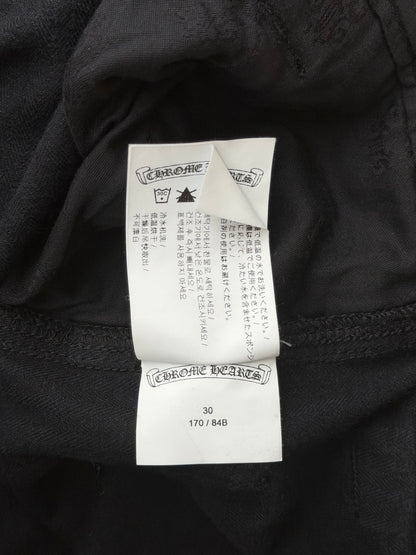Chrome Hearts Black Herringbone Carpenter Pants