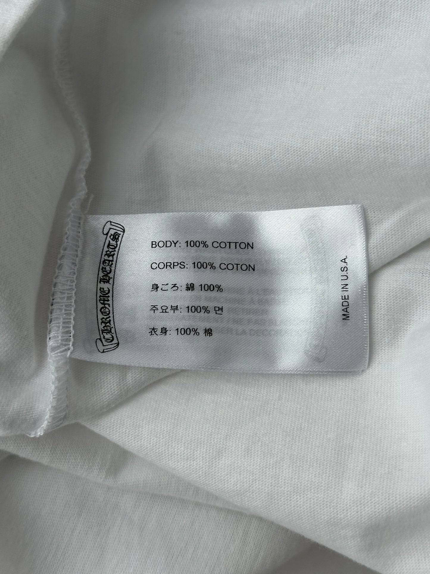Chrome Hearts White & Black Neck Logo Longsleeve T-Shirt