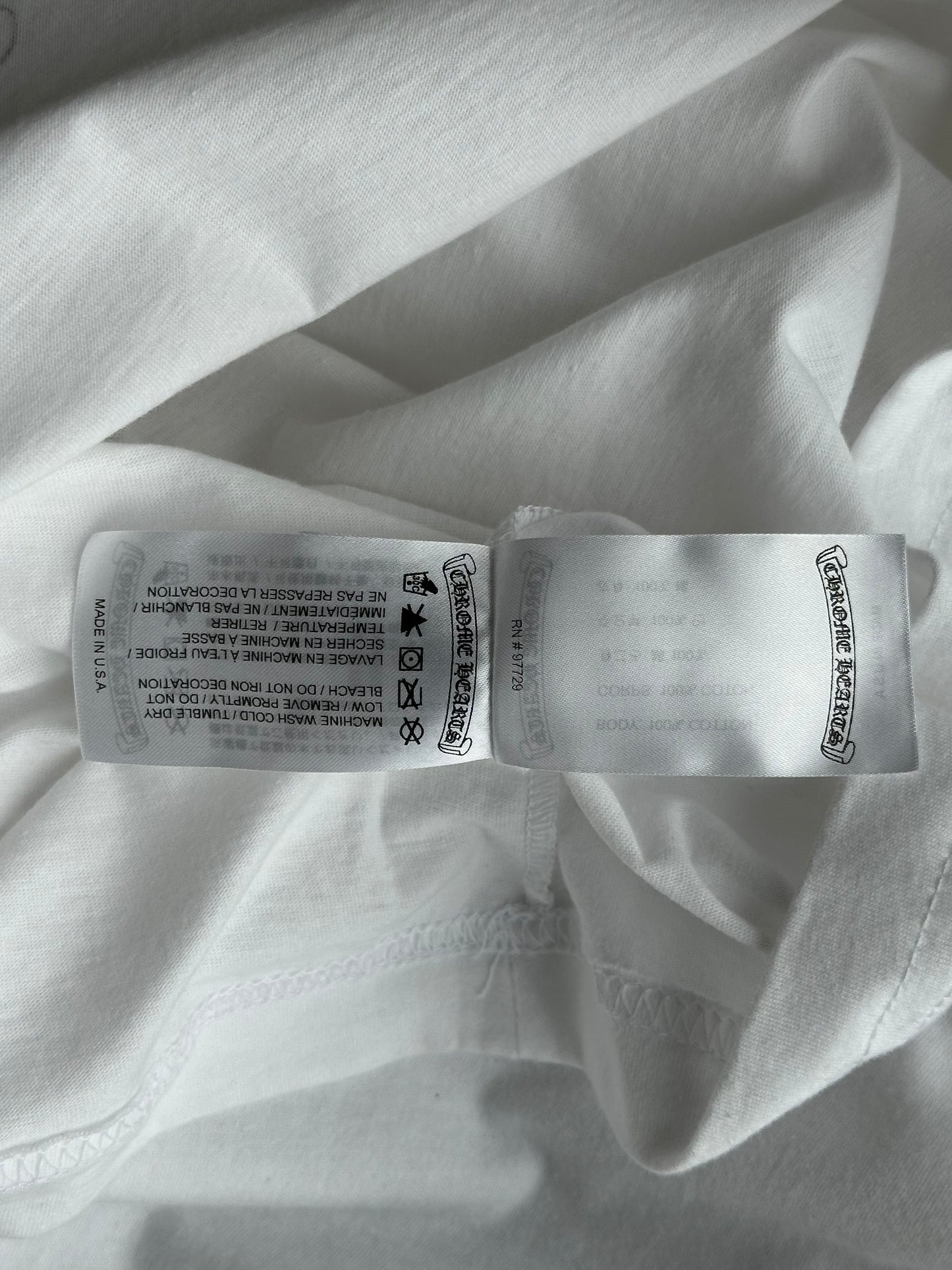Chrome Hearts White & Black Neck Logo Longsleeve T-Shirt