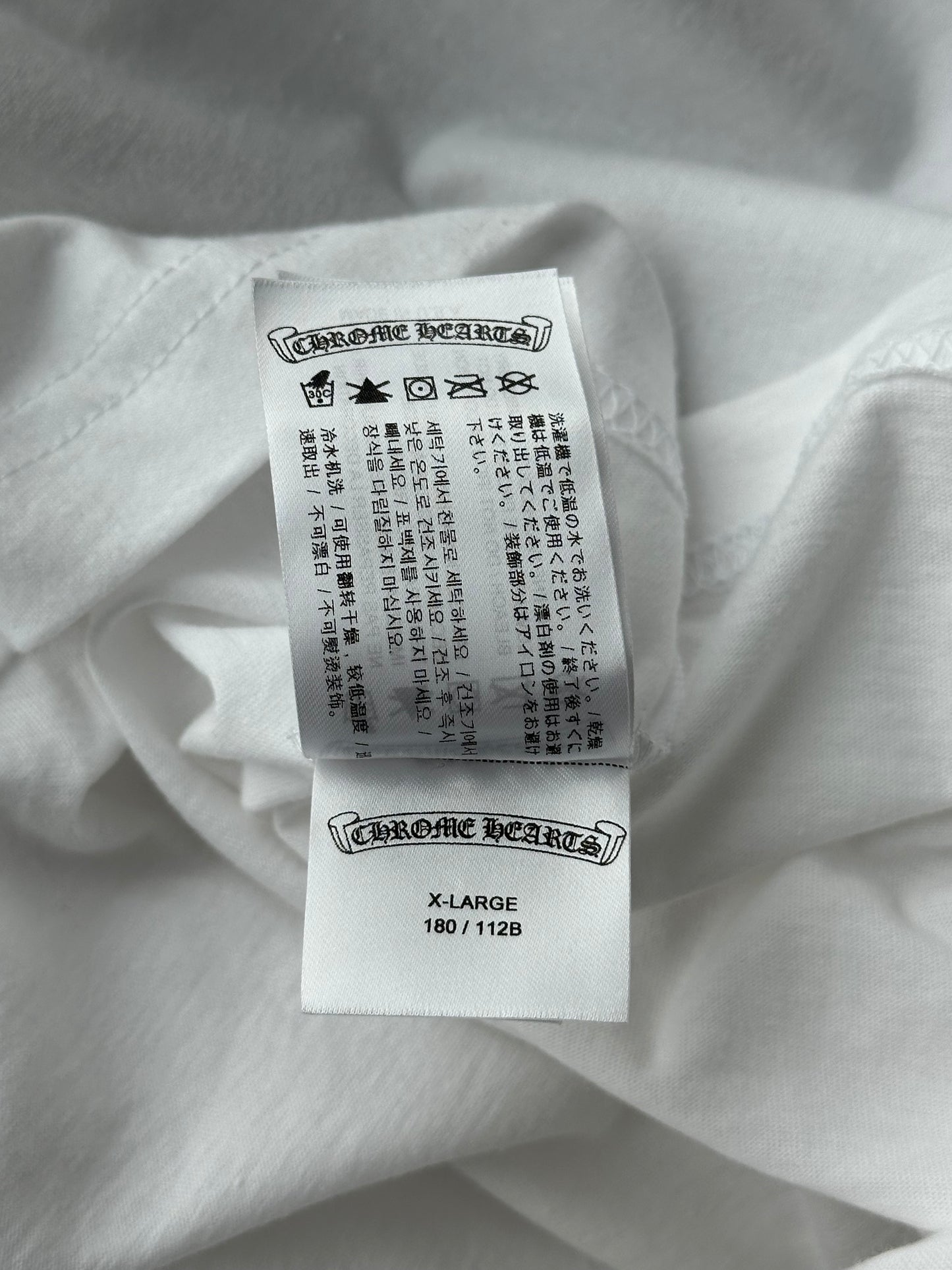 Chrome Hearts White & Black Neck Logo Longsleeve T-Shirt