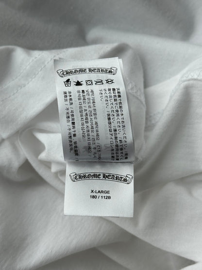 Chrome Hearts White & Black Neck Logo Longsleeve T-Shirt