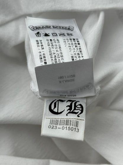 Chrome Hearts White & Black Neck Logo Longsleeve T-Shirt