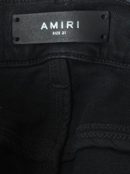 Amiri Aged Black & Hibiscus Patch Jeans