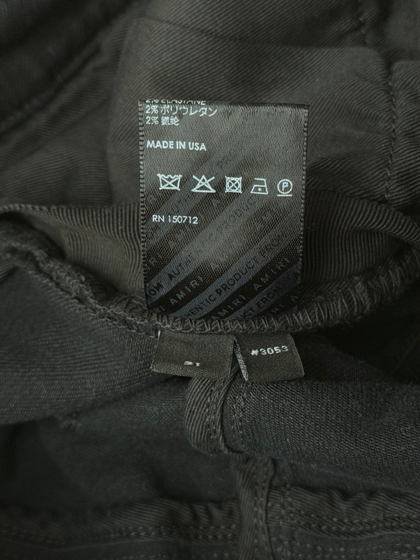 Amiri Aged Black & Hibiscus Patch Jeans